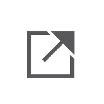External Link Icon with Arrow showing the user that they will leave the app Illustrazione stock