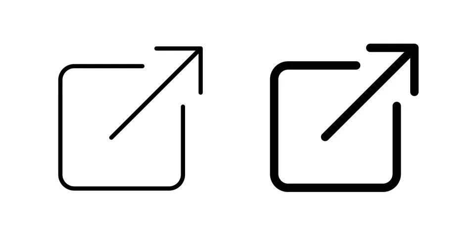 External link icon logo. Outline style icons with flat versions Stock Illustration