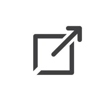 External Link Icon to open a new window in a UX UI app. Stock Illustration