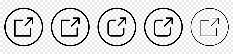External Link Icon. Open Page Vector Sign Stock Illustration
