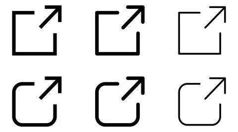 External link icon set. Illustrazione stock