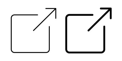 External link icon. Style is flat and line symbol Stock Illustration