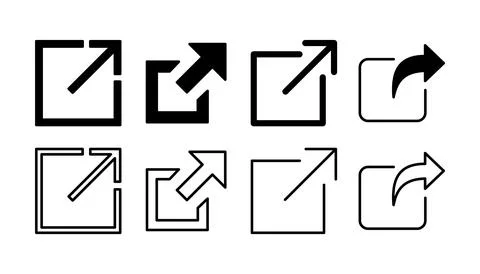 External link icon vector. hyperlink chain symbol. download, share, Stock Illustration