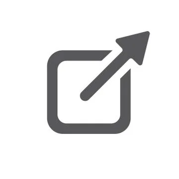 External Link Icon w Arrow and Square to show leaving a site Stock Illustration