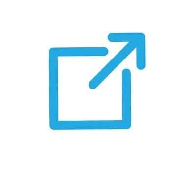External Link Icon w arrow showing leaving the app to visit an external websi Stock Illustration