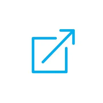 External Link Icon w box and arrow - UI or UX icon Stock Illustration