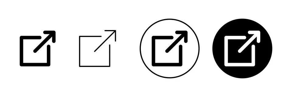 External link icons set. link sign and symbol. hyperlink symbol Stock Illustration