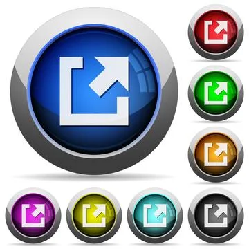 External link round glossy buttons Illustrazione stock
