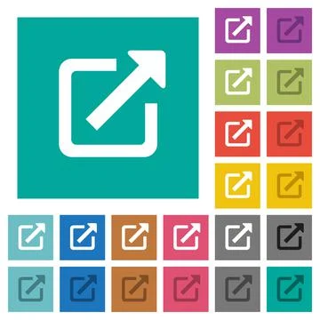 External link square flat multi colored icons Ilustración de archivo