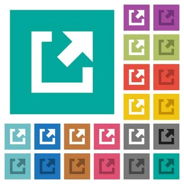 External link square flat multi colored icons Ilustración de archivo
