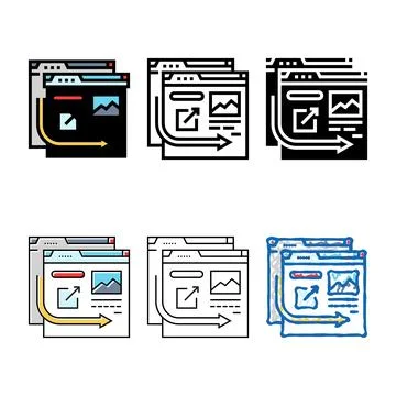 External linking seo color styles icon vector Stock Illustration
