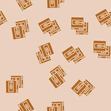 External linking seo glyph vector seamless pattern Stock Illustration