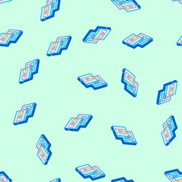 External linking seo isometric icon seamless pattern Stock Illustration