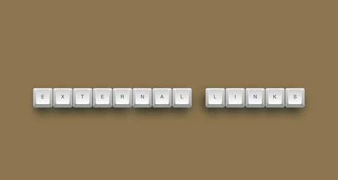 External links text on a 3d keyboard button with shadow concept series イラスト素材