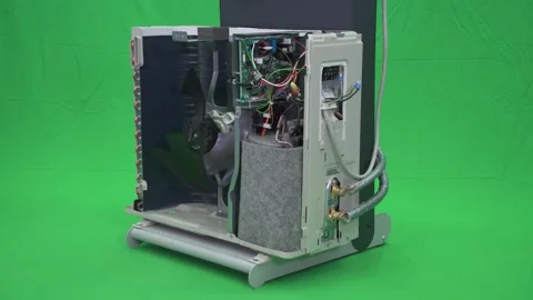 An external machine of the air conditioner open Stock Footage 143462566