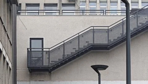 External metal staircase Stock Photos