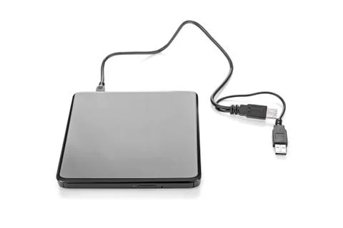 External modern drive cd-rom USB3.0 isolated on a white background. Stock Photos