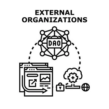 External organizations using decentralized autonomous technology concepts 스톡 일러스트