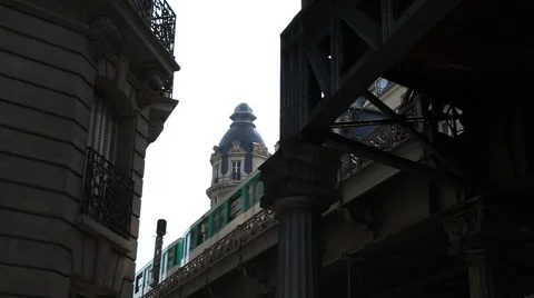 External Parisian subway Stock Footage 43573078