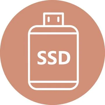 External Portable SSD Hard Drive Storage Device Icon Graphic Иллюстрация