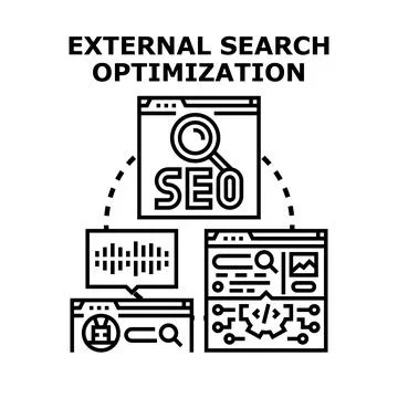 External search optimization process vector concept Stock Illustration