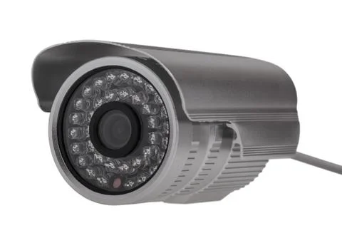 External security surveillance camera with night vision LED backlight Stock Photos