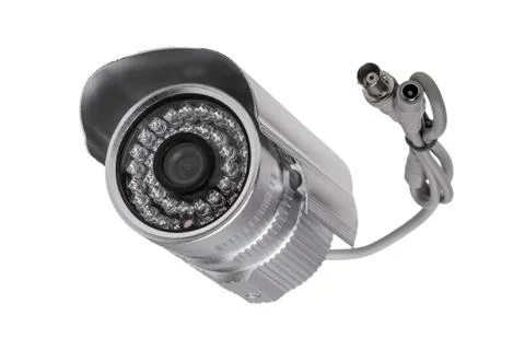 External security surveillance camera with night vision LED backlight Stock Photos