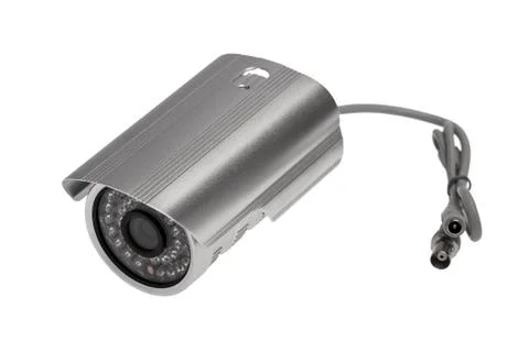 External security surveillance camera with night vision LED backlight Stock Photos