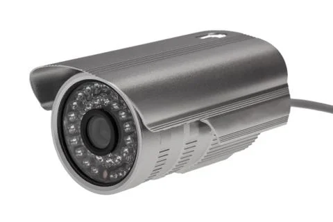 External security surveillance camera with night vision LED backlight Stock Photos