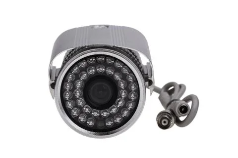 External security surveillance camera with night vision LED back Stock Photos