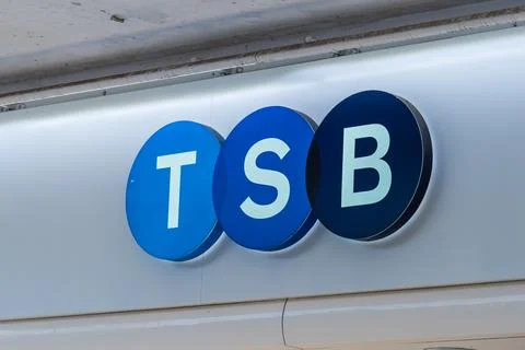 External signage of TSB, a UK based bankn Stock Photos