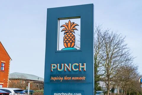 External signboard of Punch pubs Stock Photos