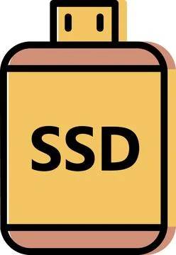 External Solid State Drive Flat Icon Stock Illustration