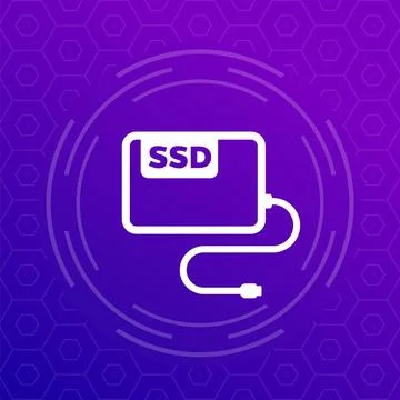 External ssd drive icon, vector Stockillustratie