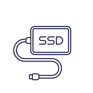 External ssd drive line icon Stock Illustration