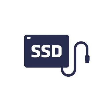 External ssd icon on white, solid state drive Stockillustratie