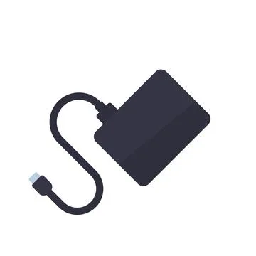 External ssd icon on white, vector イラスト素材