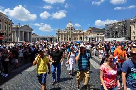 External of St. Peter's Basilica square, Rome Italy Stock Photos