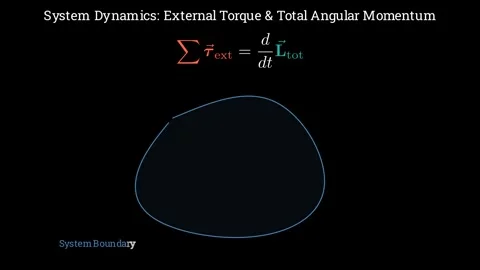 External torque and total angular momentum Vídeo Stock 335190556