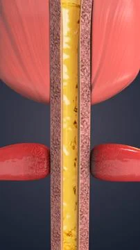 External urethral sphincter controlling urine flow 스톡 일러스트