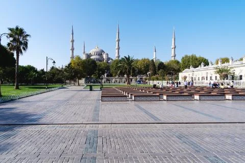 External view of Blue Mosque Stock Photos