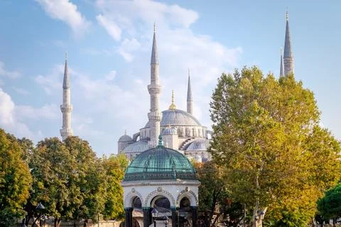 External view of Blue Mosque Stock Photos