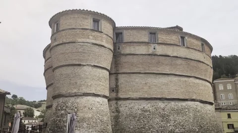 External view of the brick and stone defensive structure Stock Footage 343759319