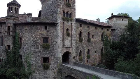 External view of Longobard Castle. Italy Stock Footage