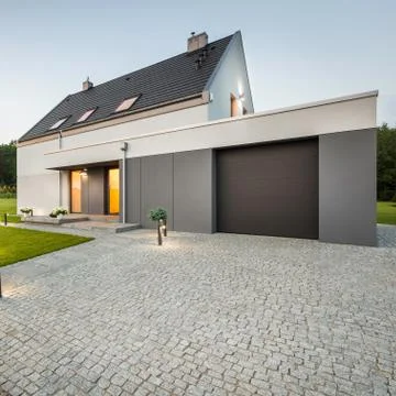 External view of stylish house Stock Photos