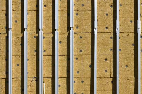 External wall insulation with mineral wool Fotos de archivo