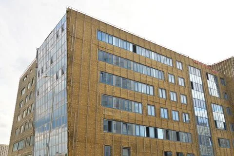 External wall insulation with the mineral wool Fotos de archivo