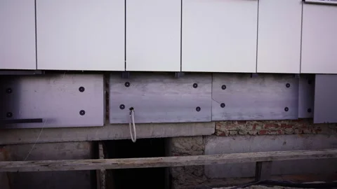 External wall of school premises in process of cladding Video stock 273172416