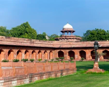 External wall of the Taj Mahal complex, India Stock Photos