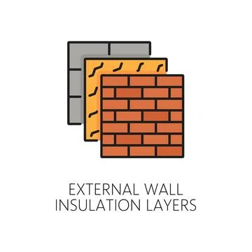 External wall thermal insulation layer vector icon Stock Illustration